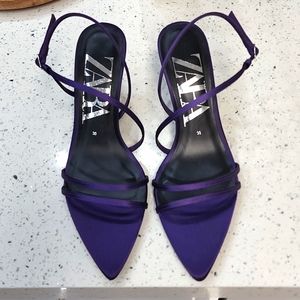 Zara purple 💜 pointy sandals size 8